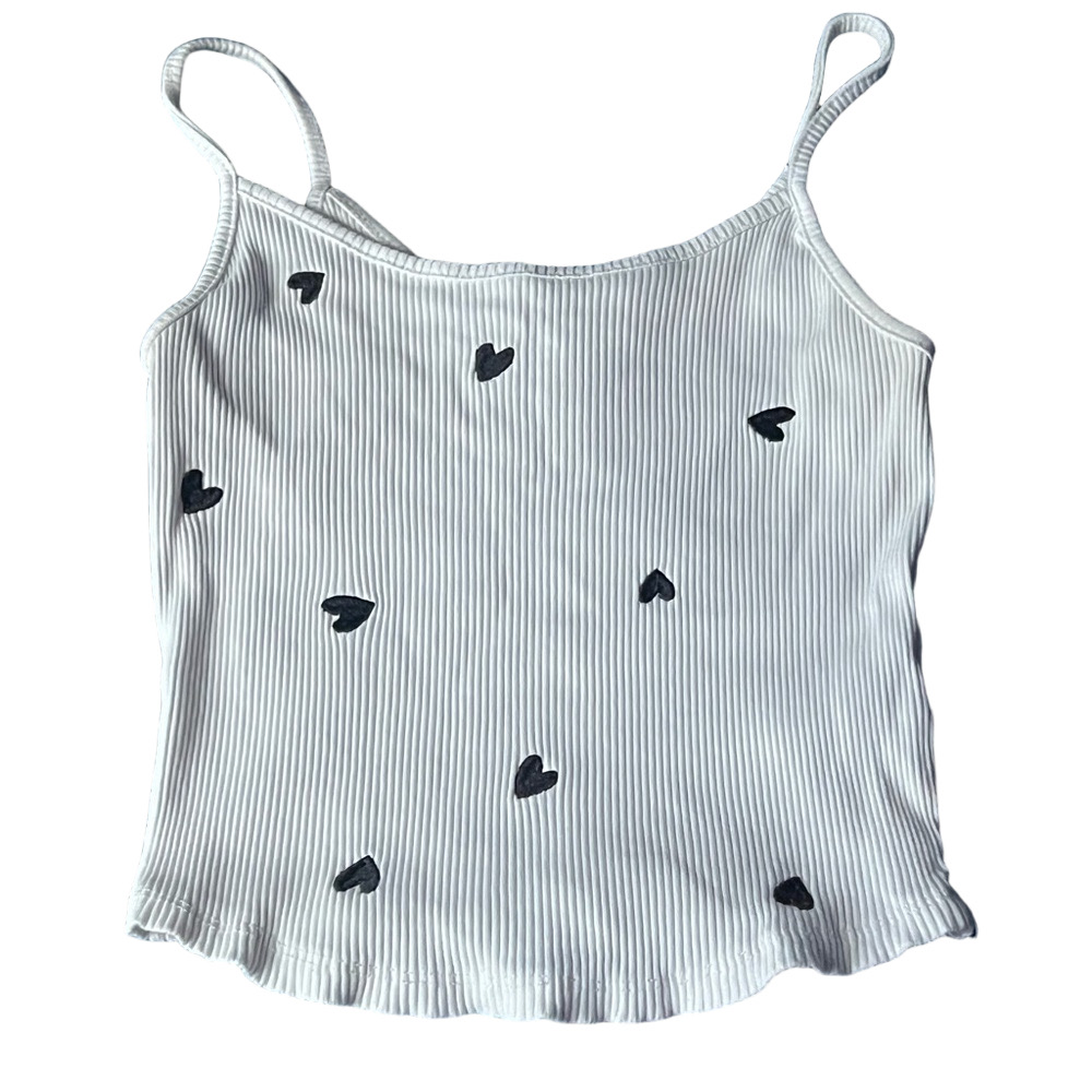Sybilla Women's White Heart Patterned Tank Top